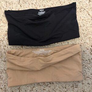 SKIMS Bandeau Bundle – Beige & Black – XS